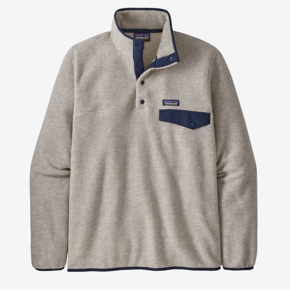 Patagonia Tan and Navy Zip Up Sweater